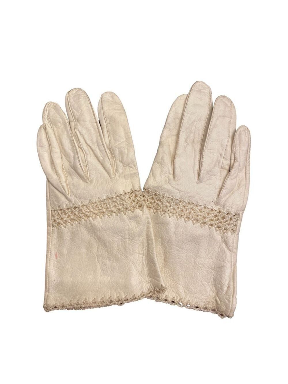 Vintage Women's Superb Leather Gloves White Size 7